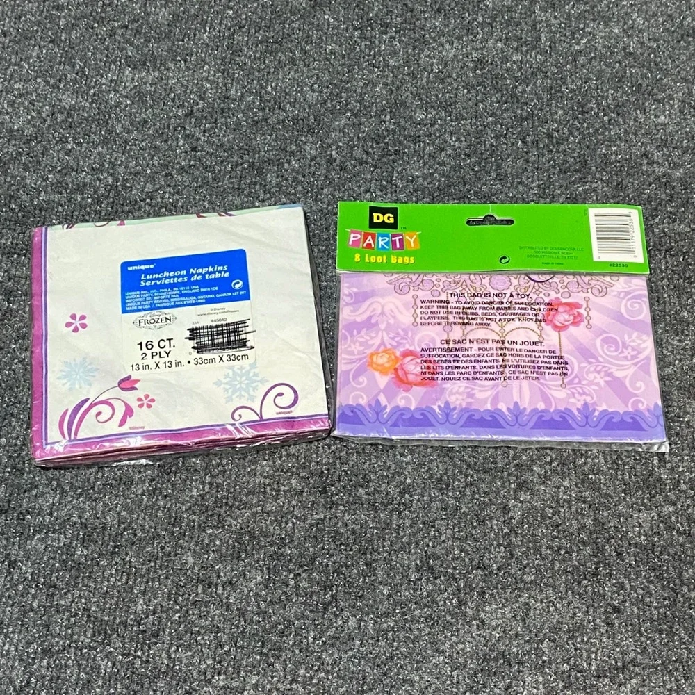 Lisa Frank Rainbow Majesty Unicorn Party Invites 32 qty Frozen Napkins Loot Bags